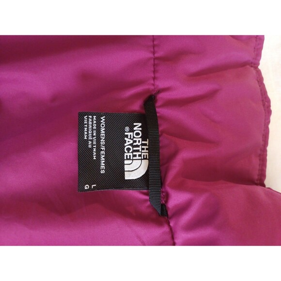 North Face Raspberry Puffer Jacket- Womens Large - Picture 3 of 7